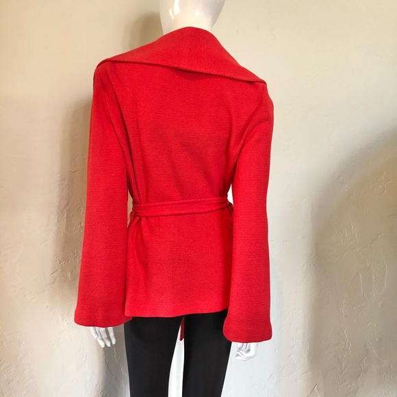 St.John Red Belted Wrap-Style ShawlCollar Jacket💘❤️ - Picture 6 of 8